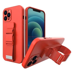 Étui en gel avec cordelette chaîne sac pour iPhone 13 mini rouge - Zdjęcie 1 z 12