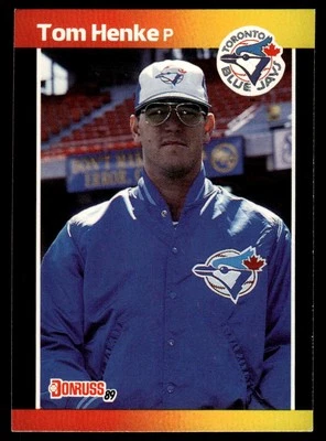 1989 Donruss #385c Tom Henke "LEAF, INC" & "*Denotes - Image 1 of 2