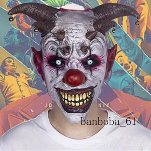 Creepy Evil funny Halloween Clown Latex Helmet Mask Latex Cosplay Prop Gifts - Picture 1 of 6