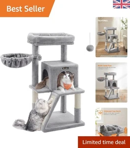 Spacious Cat Tree with Reinforced Base & Bonus Pompom for Consistent Play - Picture 1 of 11