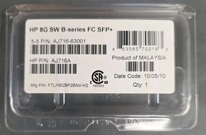 HP AJ716B-63001 8GB SW B-Series Fibre Channel SFP+ Transceiver Module 468507-001 - Picture 1 of 5