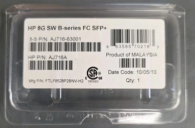 HP AJ716B-63001 8GB SW B-Series Fibre Channel SFP+ Transceiver Module 468507-001 - Image 1 of 4
