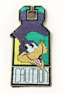 Vtg Road Runner Needlepoint Canvas Door Hanger Handmade 10.5” - Picture 1 of 6