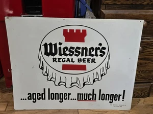 Vintage 1950's Wiessners Regal Beer Tin Sign Marked Baltimore Maryland  27" X 21 - Picture 1 of 8
