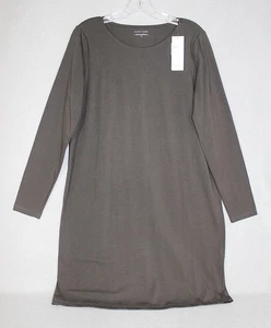 Eileen Fisher Graphite Gray Organic Cotton Stretch Jersey Dress Size Small - Picture 1 of 7