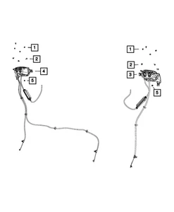 Manija y cable de liberación de asiento Mopar genuino 6QY84TX7AC - Imagen 1 de 1