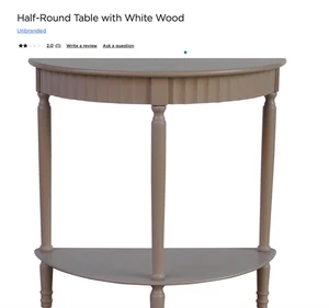 Crystal Art Gallery Half-Round Entryway Table with Shelf in White Wood Finish - Picture 1 of 8