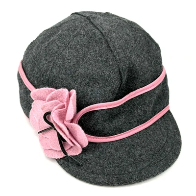 Stormy Kromer Hat Flower Petal Pusher Cap Women's Size 7 Gray Pink Brimmed - Image 1 of 4