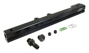 AEM 25-109BK Black Fuel Rail 96-00 Honda Civic EX 96-97 Del Sol 1.6L SOHC VTEC - Picture 1 of 2