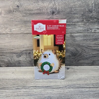 HEDGEHOG Holiday Time Prelit LED Navidad Patio Soplado por Aire Inflable 3 pies Nuevo Foto 1 de 4