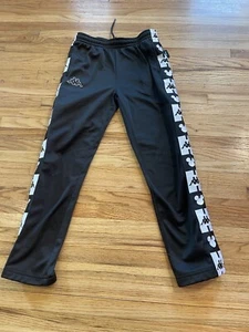 Kappa x Disney MICKEY Kids Black & White Unisex Sweatpants Snap Sz 10YRS - Picture 1 of 8