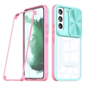 For Samsung Galaxy S22 Full Protective Case with Slide Camera Lens Cover Blue - Picture 1 of 1
