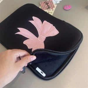 11/13/15 Inch Tablet Sleeve Bag Pink Bow Computer Storage Bag Laptop Pouch - Picture 1 of 15