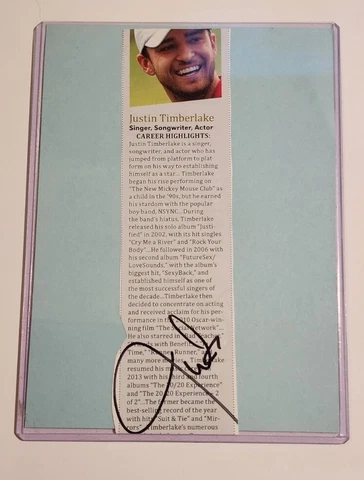 Justin Timberlake Signed Cut PSA DNA COA Singer Autograph Auto N Sync Photo Cover
