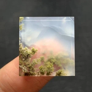 Winziger malerischer Moosachat Cabochon 19,8x18,5x4 mm hochwertig 17,5 ct - Bild 1 von 6