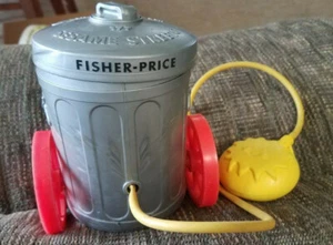 Vintage Fisher Price Sesame Street Oscar The Grouch Pop Up Garbage Can WORKS - Picture 1 of 4