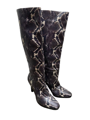 Sigerson Morrison Kailey Snake-Embossed High-Heel Boots Size US 9 - Image 1 of 4