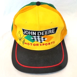Cappello vintage John Deere Motorsports firmato Chad Little Nascar berretto NOS - Foto 1 di 13