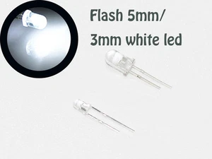 100x flash 5mm white LEDs, automatisch blinkende weisse leds.ogeled leds - Bild 1 von 1