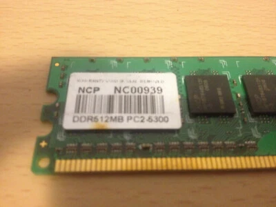 NCP - 1 x 512MB DDR2-PC2-5300 667MHz - NON-ECC - 240 Pin - (PC/MAC) - (USED) - Image 1 of 2