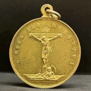 Italien 1900 ́ Antik Jungfrau Kruzifix Jesus Christus Skelett "O MORS ERO MORS TUA". - Bild 1 von 13