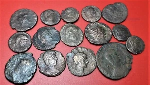 IMPERIO ROMANO, Lote de 15 monedas del bajo imperio, limpiadas. Ae - Foto 1 di 2