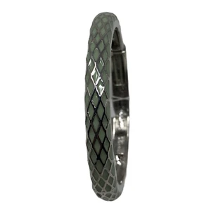 Lia Sophia Bracelet Mint Green Silver Tone Cross Hatch Snake Stretch Bracelet - Picture 1 of 5