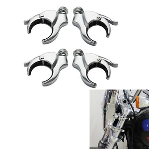 4x 49mm Quick Release Windshield Brackets Clamps Fit For Harley Dyna 06-17 - Picture 1 of 12