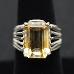 Anello Chateau d'Argent in argento sterling citrino 8 ct 6,2 grammi misura 7,75 - Foto 1 di 14