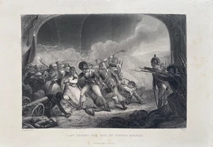 Impresión antigua de 1850; último esfuerzo y caída de Tipu Sultan en 1799 después de Singleton - Imagen 1 de 2