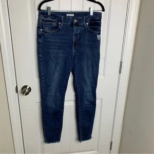 Good American Good Leg Distressed High Rise Jeans Gr. 31 Fransen Saum - Bild 1 von 10