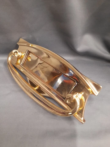 BRASS LETTERBOX, ART DECO LETTERBOX / DOOR KNOCKER, BARE BRASS Cover