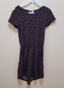 Lularoe Kids Mae Dress Size 4 Geometric Black Pink Purple Pockets Stretchy Waist - Picture 1 of 5