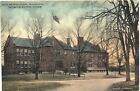 Adams Square School, Worcester, Mass.,  hand colored postcard, ca 1911