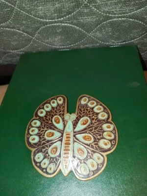 Винтажная латунная и эмалированная бабочка 1960-е Индия бесплатная доставка - Изображение 1 из 3
