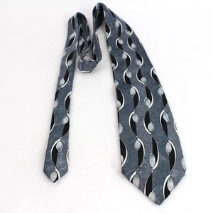 KETCH Herren Krawatte schwarz silber grau weiß abstraktes Design - Bild 1 von 6