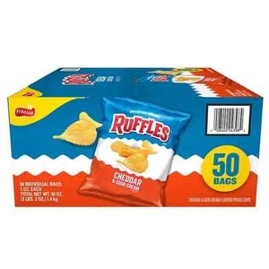 Ruffles Cheddar & Sour Cream Potato Chips, 1 oz., 50 pk. FREE SHIPPING - Picture 1 of 3