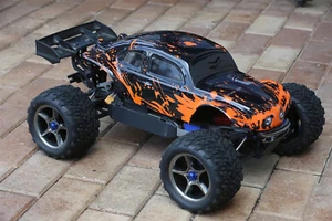 Custom Bug Body Muddy Orange for Traxxas E-Revo 1/10 VW Baja Bug Beetle - Picture 1 of 8