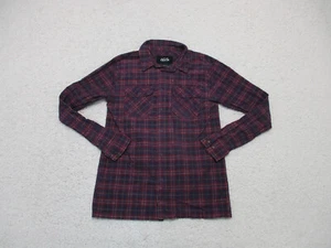 Native Youth Button Up Shirt Small Adult Red Plaid Flannel Pockets Casual Mens S - Picture 1 of 9