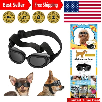 Vintage-Style Dog Goggles with UV Protection - Adjustable Fit for Small Dogs - Image 1 of 4