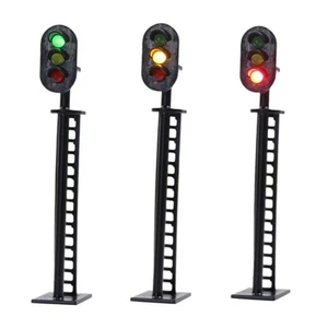 Model Train Railroad Layout Railway Signals Lights Yellow Traffic Model - Picture 1 of 6