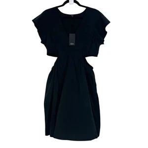 Rails Dress Size XL Nyla Cutout Mini Flutter Sleeve LBD NEW Black - Picture 1 of 13