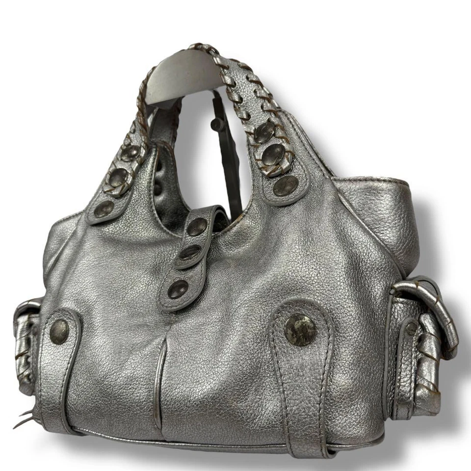Bolso de Mano Chloe Silverado Bolso de Hombro Bolso de Hombro Cuero Plateado De Colección Foto 1 de 4