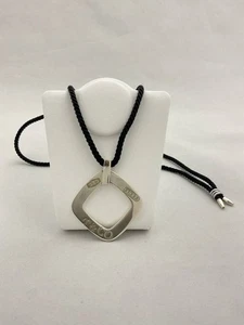Genuine TIFFANY & CO. 1837 Large Open Square Cord Necklace 925 Silver #457 - Picture 1 of 6
