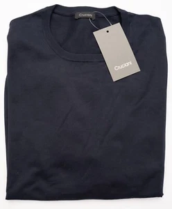 NWT CRUCIANI Blue Cotton Lightweight Crewneck Knit Slim Fit Sweater L (EU 52) - Picture 1 of 5