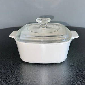 Corning Ware EINFARBIG WEISS Auflaufschale A-1-1/2-B Quart Pyrex Deckel A-7-C - Bild 1 von 12