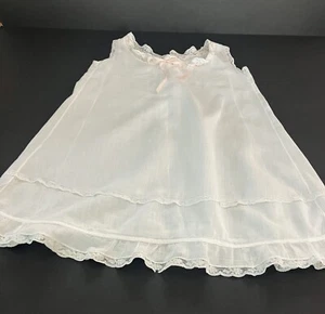 VINTAGE WHITE COTTON W/LACE TRIM YOUTH CHEMISE/SLIP "B. ALTMAN & CO". XXS - Picture 1 of 8