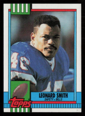 1990 Topps #194 Leonard Smith Buffalo Bills Football Card - Image 1 of 2