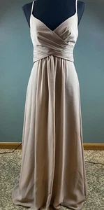 Sorella Vita Strappy Bridesmaid Dress Women's Size 8 Beige - Picture 1 of 15