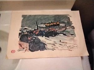 RARE Vintage 30s Print Maison Prunier Menu Plum Guenole Paris/London 1970 GC - Picture 1 of 13